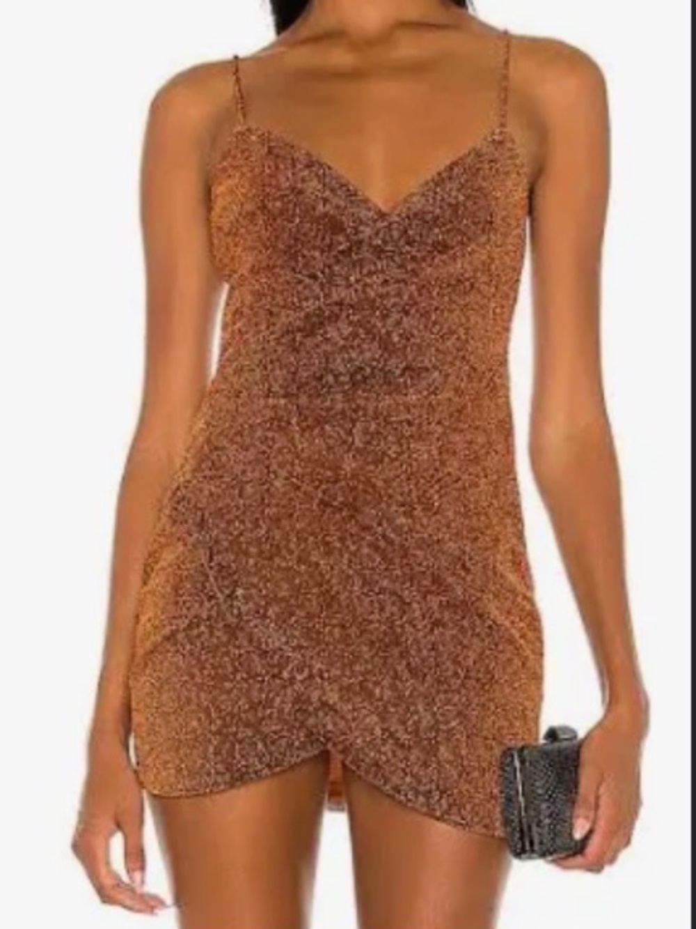 Superdown Mini Dress in Rust Metallic - Picture 2 of 7